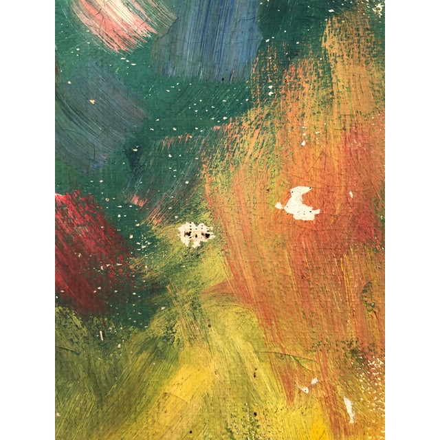 Vintage 1920s Original Parrot Bird Painting on Canvas For Sale - Image 4 of 12