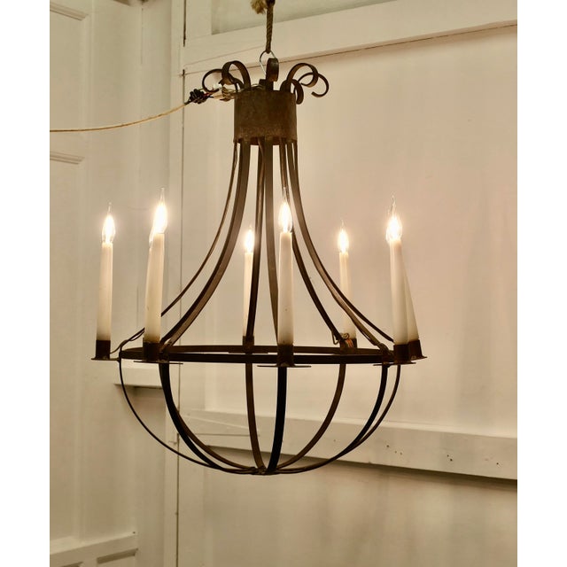 Metal Large Blacksmith Ballon Light, 1970s For Sale - Image 7 of 8