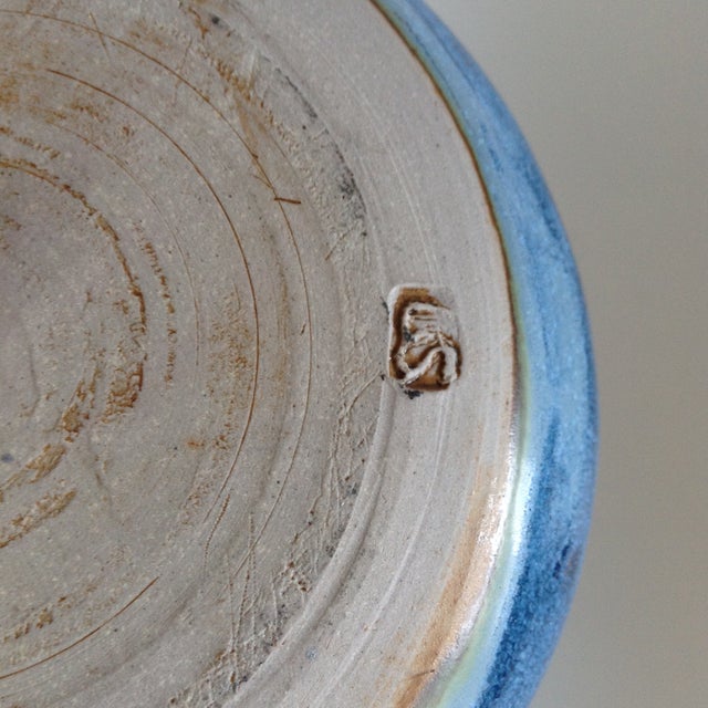 Vintage Artisan Blue Pottery Pitcher Chairish