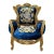 Blue Bergère Wing Chair – French Style Armchair With Gold Leaf Details For Sale