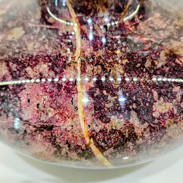 Purple Vintage Polished Bidasar Red Stone Vase For Sale - Image 8 of 10