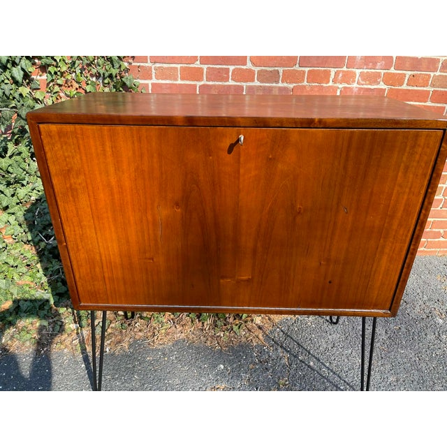 1960s Mid Century Teak Media & Vinyl Record Cabinet For Sale - Image 4 of 15