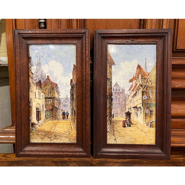 Pair of 19th Century English Minton Ceramic Plaques by J. E. Dean For Sale - Image 4 of 16