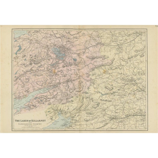 Antique Lakes of Killarney Map, 1885 For Sale - Image 9 of 9