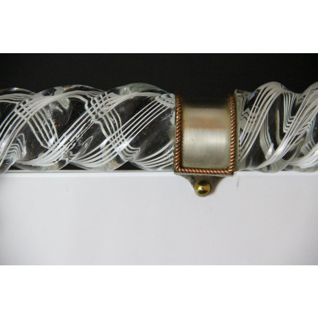 1950s Large White Filigree Murano Glass Photo Frame from Venini, 1950s For Sale - Image 5 of 14