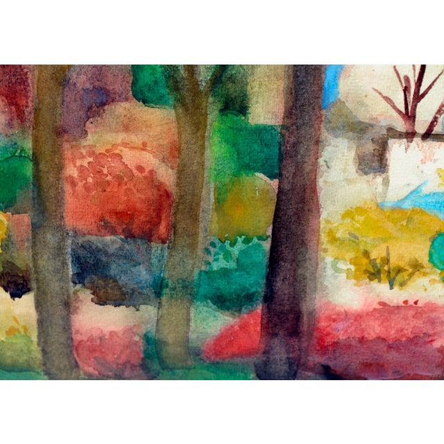 1940s Emily Shotwell Goeller "Wood Fall Leaves" Impressionist Watercolor on Paper 1947 For Sale - Image 5 of 8
