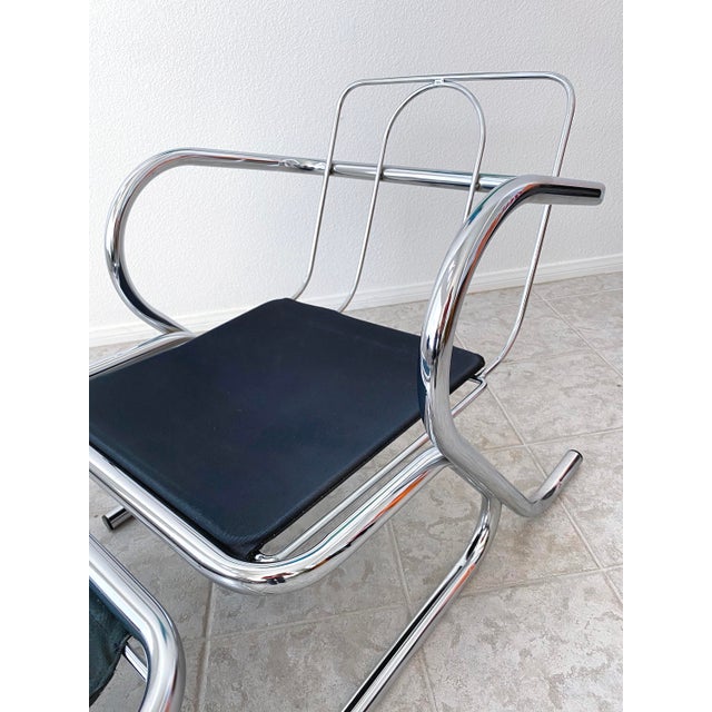 Mid Century Modern Jerry Johnson Chrome Lounge Chair With Ottoman Chairish