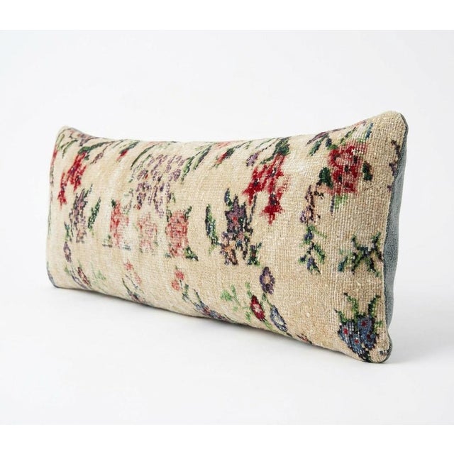Mid-Century Modern Turkish Oushak Bedding Rug Pillow Cover 13'' X 46'' For Sale - Image 3 of 4