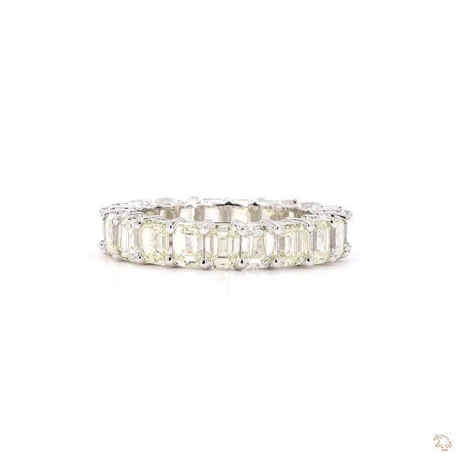 5.28 Carat Princess Cut Diamond Gold Ring, Size 6.5 For Sale - Image 4 of 9