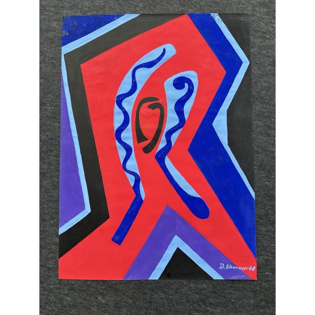 Eikemeyer Dagobert, Abstract Modernist Garish, 1960, Oil on Canvas For Sale - Image 13 of 13