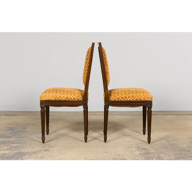 Set of Six Early 20th Century French Louis XVI Walnut Dining Chairs For Sale - Image 12 of 18