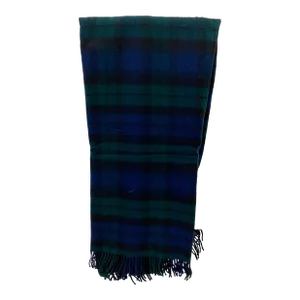 Merino Lambswool Throw in a Traditional Black Watch Tartan Plaid Pattern- Made in England