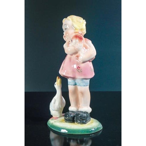 Girl with Puppy and Goose Figurine For Sale - Image 4 of 18