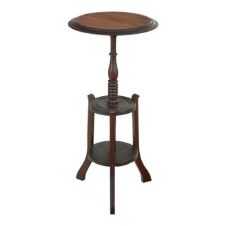 Mid 20th Century Victorian Style Tiered Wood Plant Stand For Sale