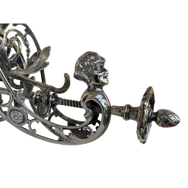 Italian Antique Silver Wine Bottle Chariot Trolley Caddy - Made in Italy For Sale - Image 3 of 14