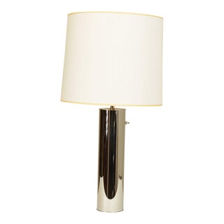Mid Century Modern Chrome Cylinder Table Lamp For Sale