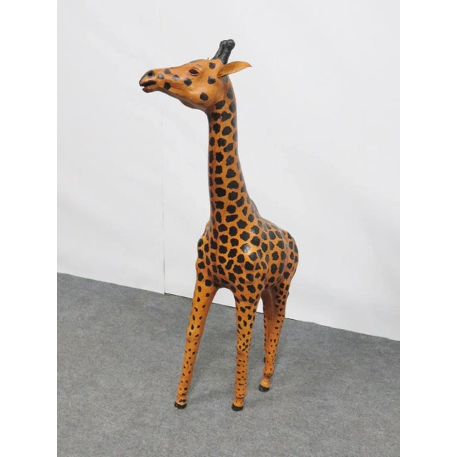 Late 20th Century Painted Leather Giraffe Statue For Sale In Philadelphia - Image 6 of 6