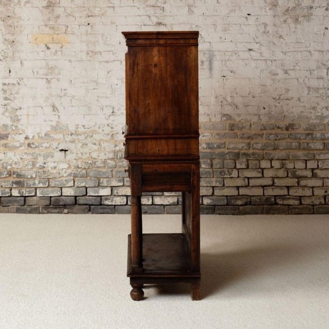17th Century French Oak & Walnut Cabinet For Sale - Image 4 of 10