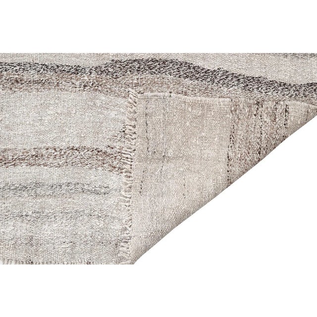 Mid 20th Century Mid 20th Century Vintage Hemp Modern Kilim Rug For Sale - Image 5 of 7