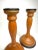 Vintage Art Deco Orange & Black Czechoslovakian Glass Candlesticks, a Pair For Sale - Image 4 of 11