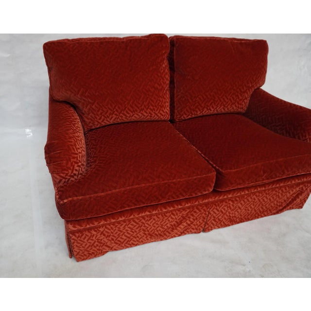 Custom Upholstered Loveseat in Eclat Knoll Mohair For Sale - Image 4 of 10
