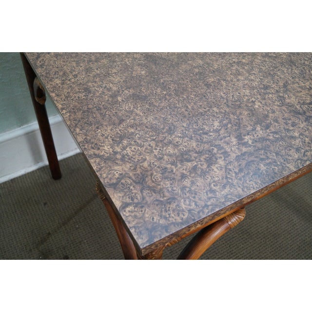 Vintage Square Rattan Bamboo Kitchen Table Chairish