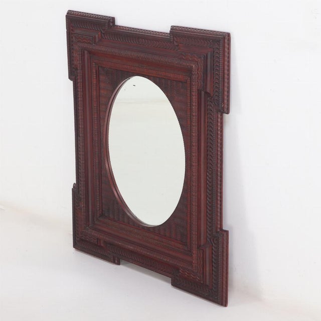 Baroque A French Mahogany Dutch Ripple Style Mirror, C 1890. For Sale - Image 3 of 6