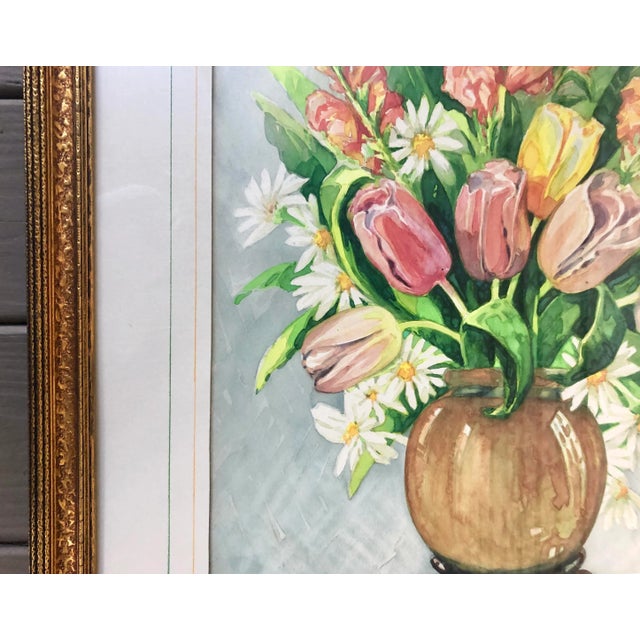 Schumacher Vintage Schumacher Showroom Framed Wallpaper Print- Chinoiserie Botanical Still Life Watercolor Print For Sale - Image 4 of 11