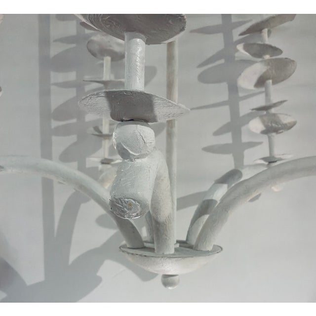 Jamie Young Jamie Young Modern White Metal Petal Chandelier For Sale - Image 4 of 5