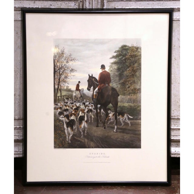 Cream 19th Century English Fox Hunting Color Engraving “Evening” by e.a.s. Douglas For Sale - Image 8 of 15