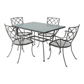 Mid-Century Wrought-Iron Patio Set For Sale