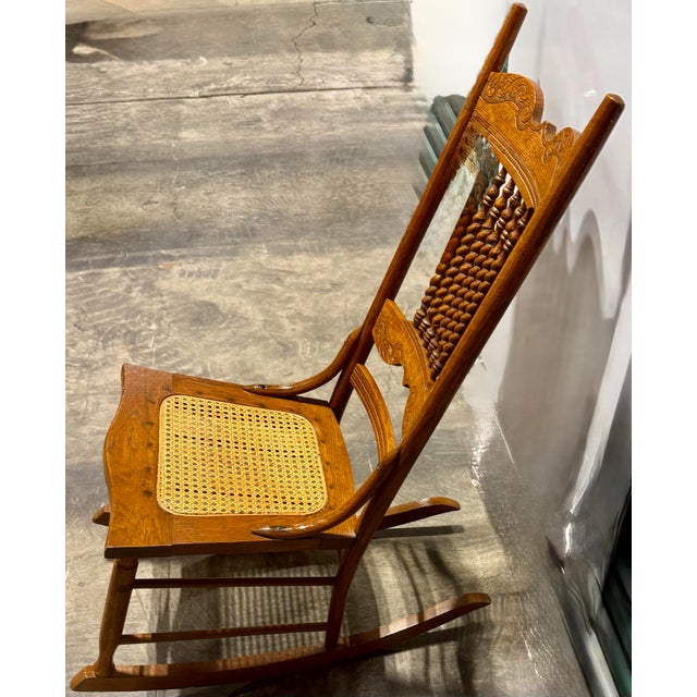 Antique Barley Twist Spindle Back Rocking Chair For Sale - Image 10 of 12