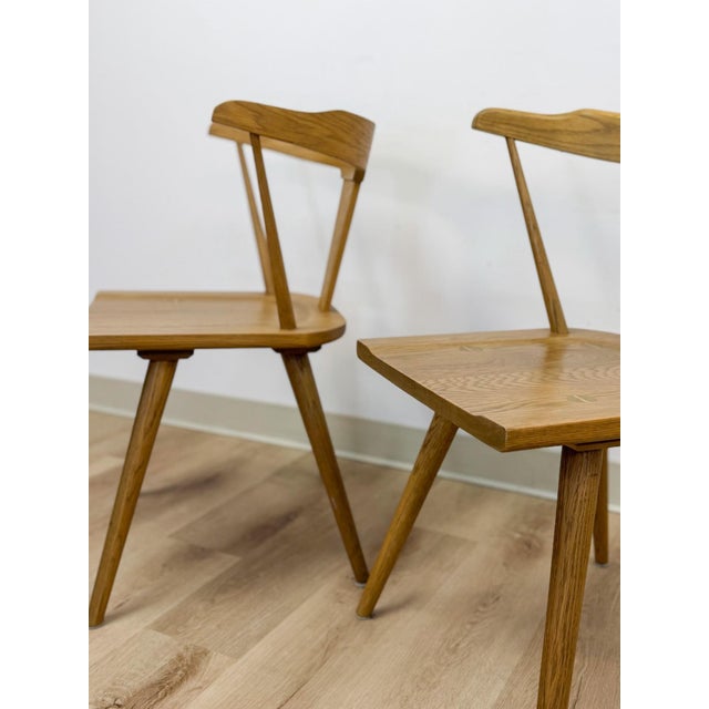 Modern MCM Style Windsor Chair Pair Mortise Tenon Joinery Dining Accent For Sale - Image 10 of 13