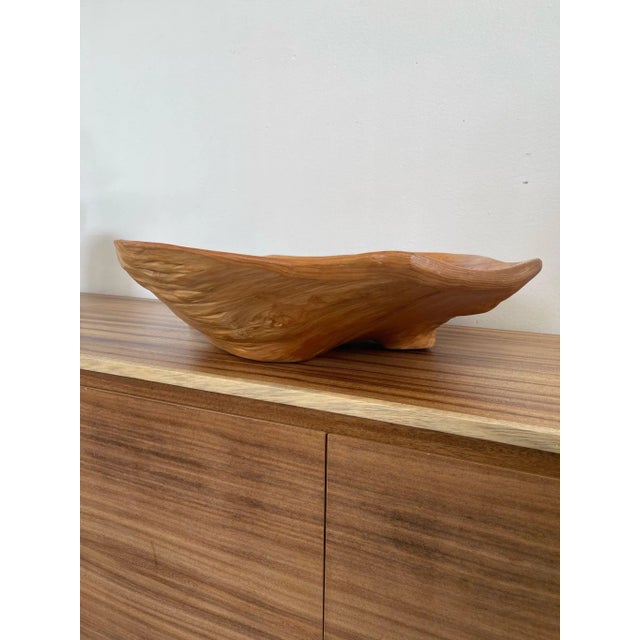 Vintage Decorative Hand Carved Organic Wooden Freedom Bowl For Sale - Image 4 of 9