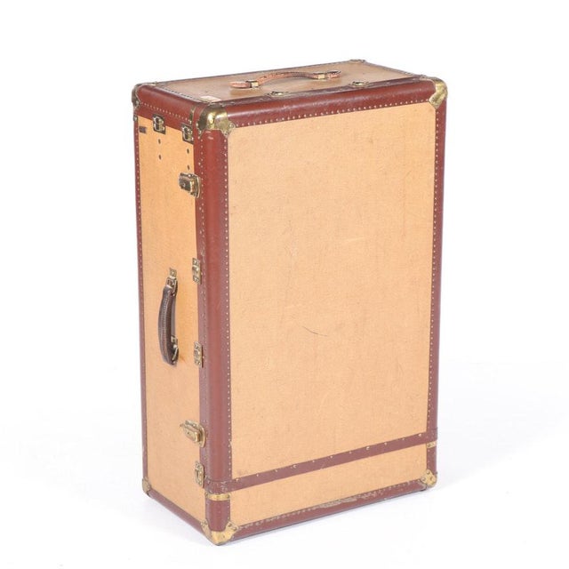 Antique Hartmann Canvas & Leather Wardrobe Steamer Trunk Chairish