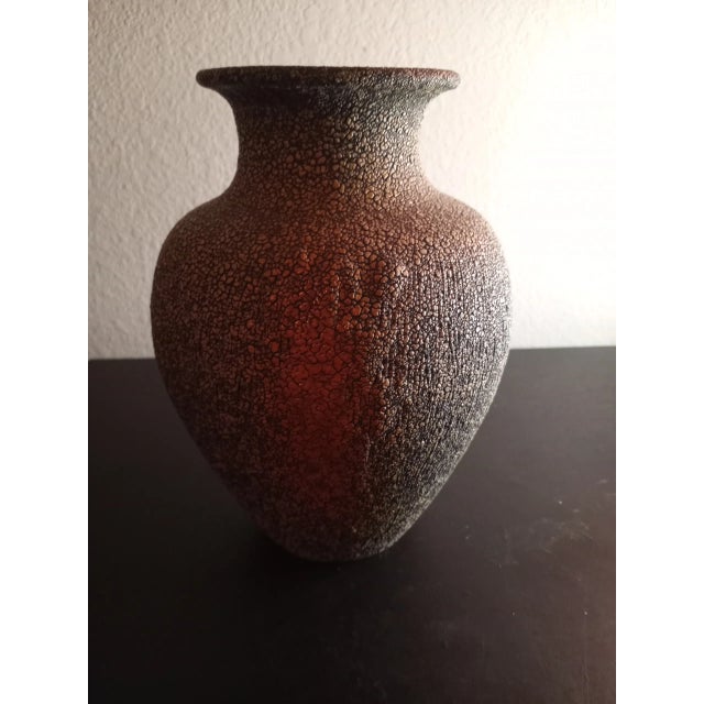 1960s Vintage Toyo Textured Stoneware Vase For Sale - Image 5 of 7