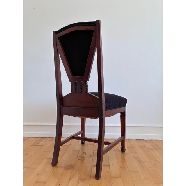 Cinnamon Set of 4 Dutch Art Deco Dining Chairs, Amsterdam School / Hague School Style, 1930s For Sale - Image 8 of 18