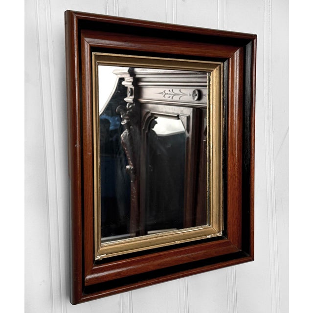 Antique Traditional Mahogany & Giltwood Wall Mirror - 12x14 For Sale - Image 4 of 11