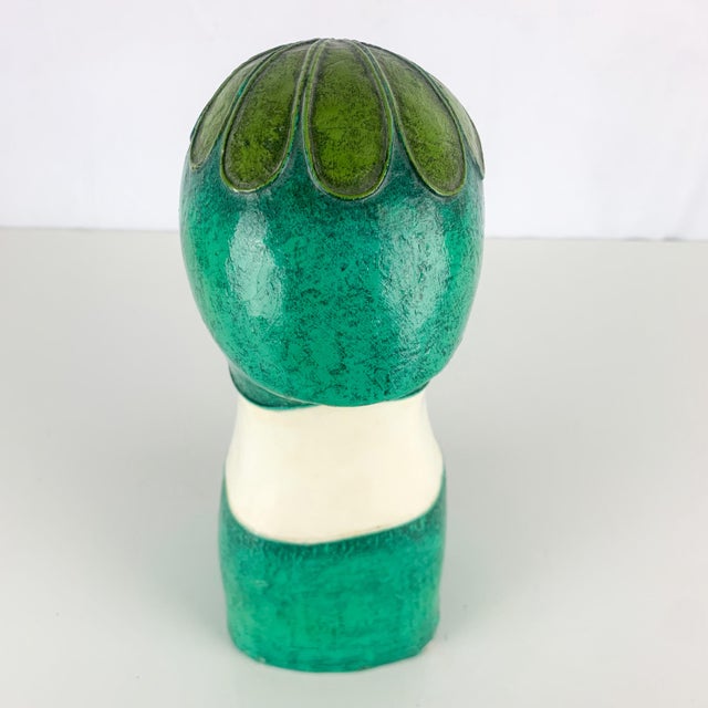 Folk Art Vintage Capistrano Gemma Taccogna Paper Mache Folk Art Head Wig Stand Mexico For Sale - Image 3 of 12