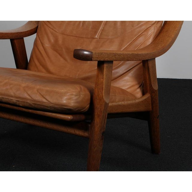 Set of Vintage Model GE530 Lounge Chair with Ottoman in Smoked Oak and Leather by Hans J. Wegner for Getama, 1970s For Sale - Image 9 of 12