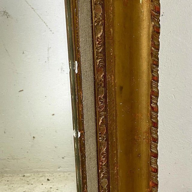 Louis XVI Mirror in Wood and Gilded Stucco For Sale - Image 3 of 11
