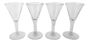 Vintage Crystal Cut Panel Sherry Glasses- Set of 4