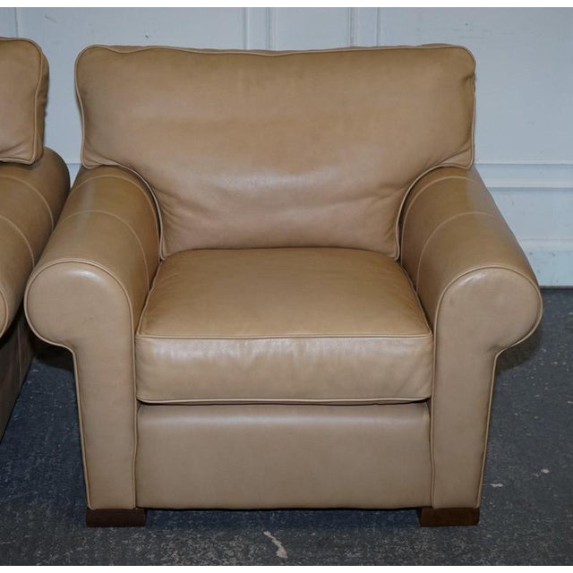 Latte Brown Leather Armchairs from Multiyork England, Set of 2 For Sale - Image 4 of 18