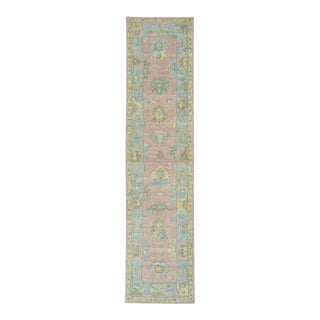 Turkish Oushak Runner Rug 2'11" x 12'2" For Sale