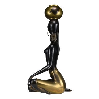 Ndebele Artist, Water Bearer Sculpture, 1960, Brass & Copper For Sale