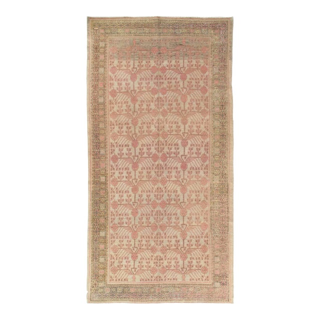Antique Khotan Rug, Deco Handmade Oriental Rug, Brown and Pink Rug For Sale