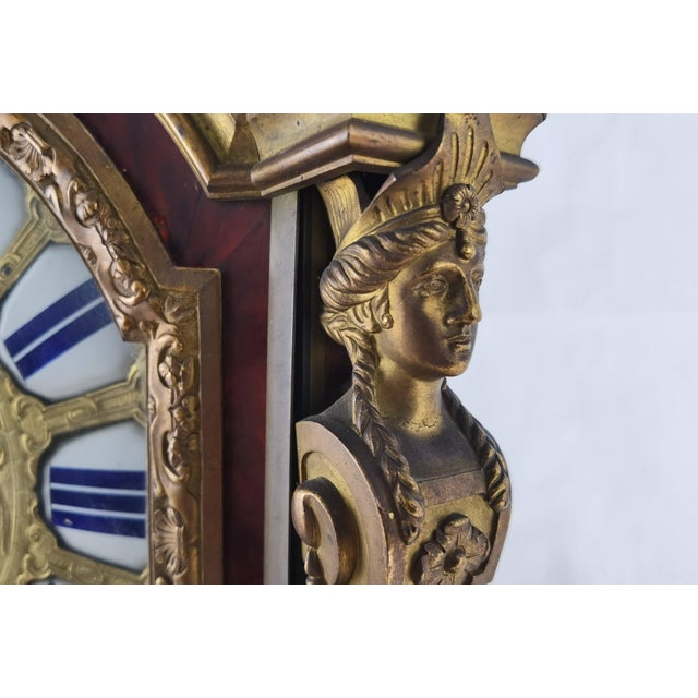 Metal Antique Pendulum Clock in Bronze and Wood from Lagarde, Paris, 1860s For Sale - Image 7 of 18