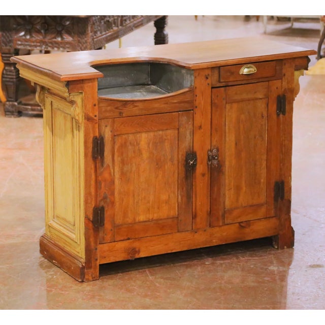 This authentic antique French bar was crafted in Normandy circa 1870 and was originally intended as a functional service...