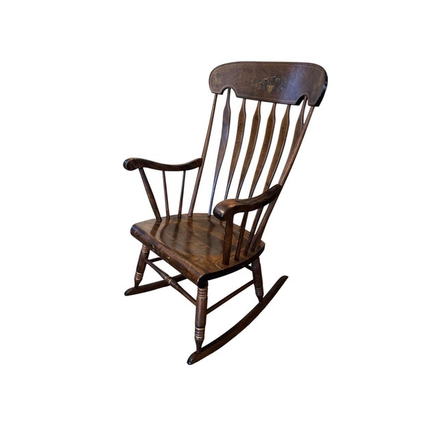 Traditional Mid 20th Century S. Bent and Brothers Hitchcock Style Rocker For Sale - Image 3 of 12