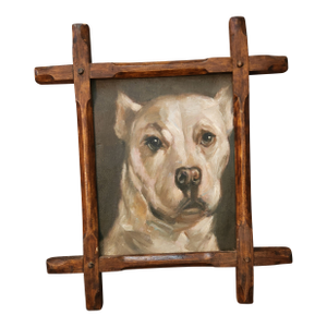 Portrait Oil Painting of a Pit Bull Dog